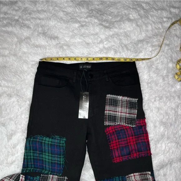 Plaid Patchwork Flare Pants - Picture 7 of 9